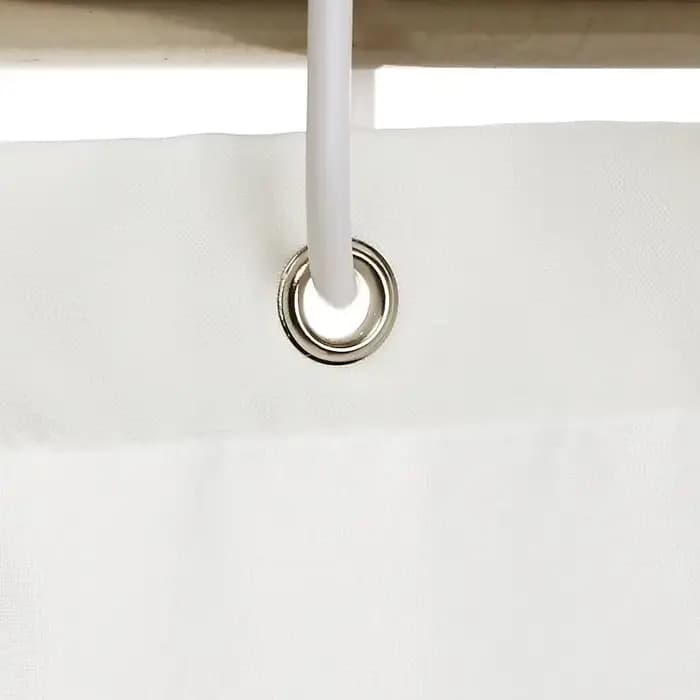 Rideau de douche en tissu à motif bleu marine et blanc, carreaux méditerranéens, décor de salle de bain