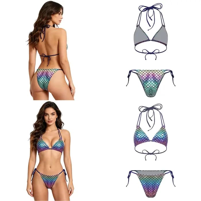 Maillot de bain bikini sirène pour femmes