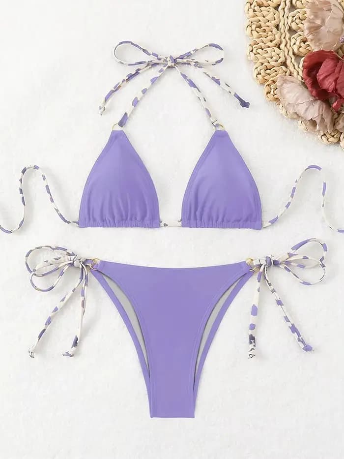 Sexy Bikini 2025 femmes maillot de bain licou cravate dos Micro string