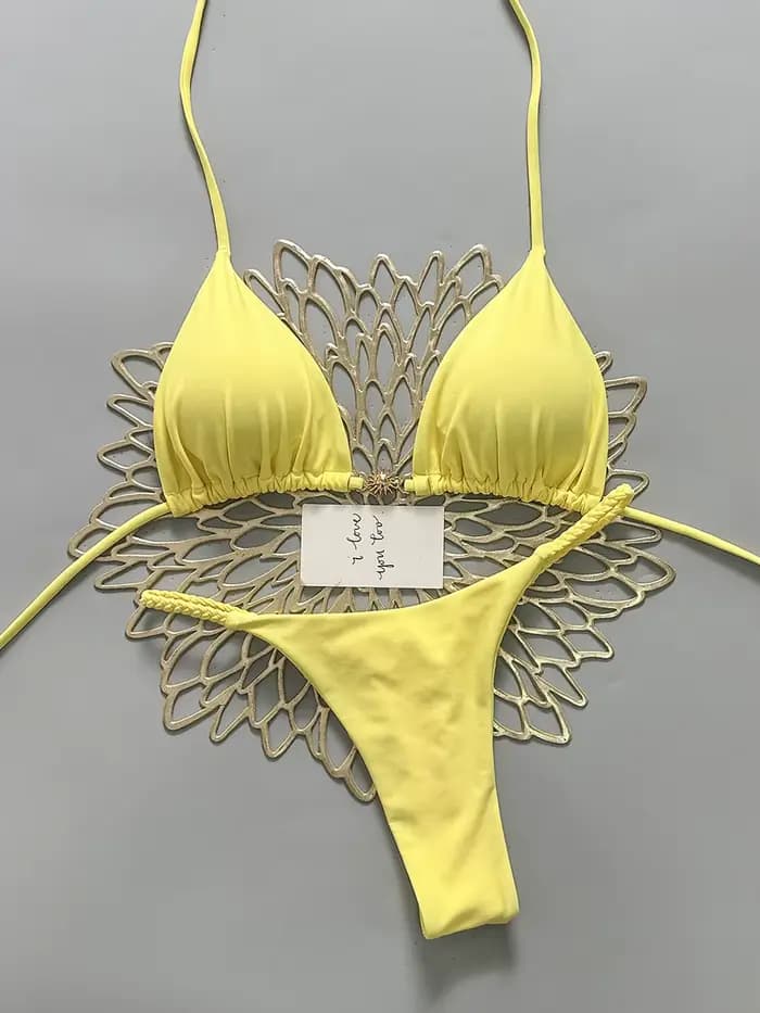 Maillot de bain brésilien Mciro imprimé rétro, Sexy, à lacets, dos nu, pour femmes, vêtements de plage, nouvelle collection 2026