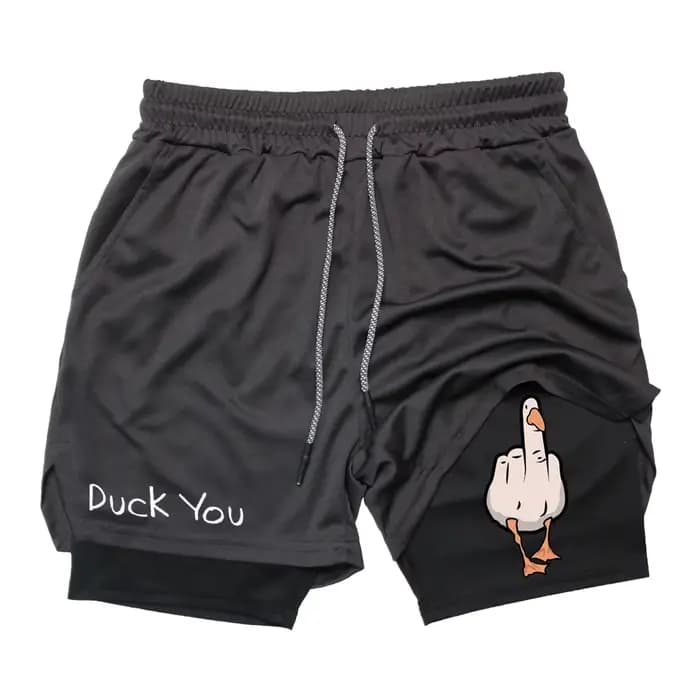 Short d'été imprimé canard de dessin animé pour hommes