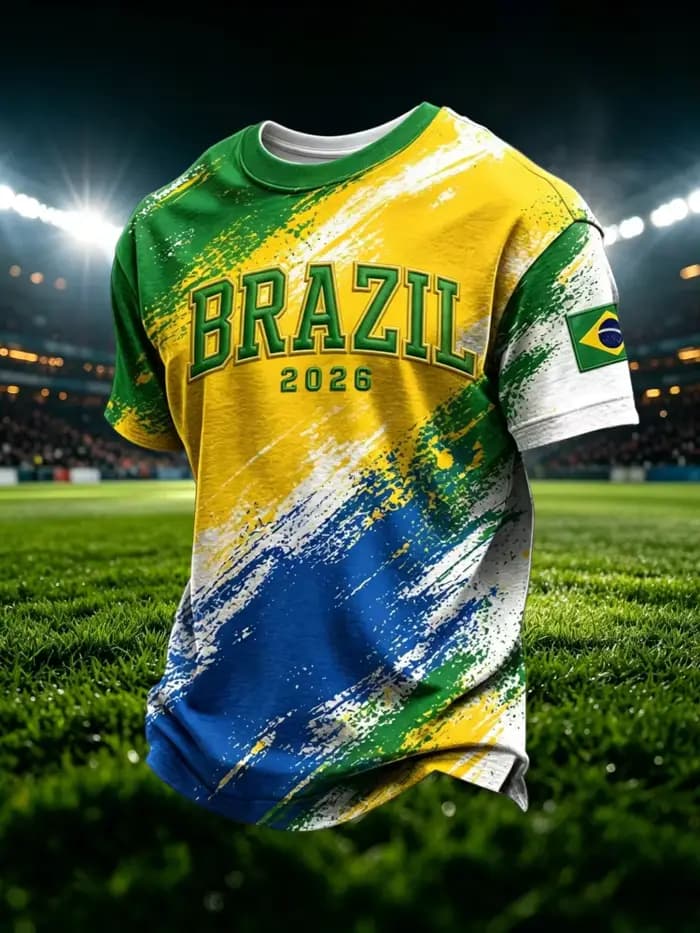 Maillot de football graphique Christ du Rédempteur du Brésil pour l'été – T-shirt vintage à manches courtes pour hommes, femmes, fans, famille et enfants