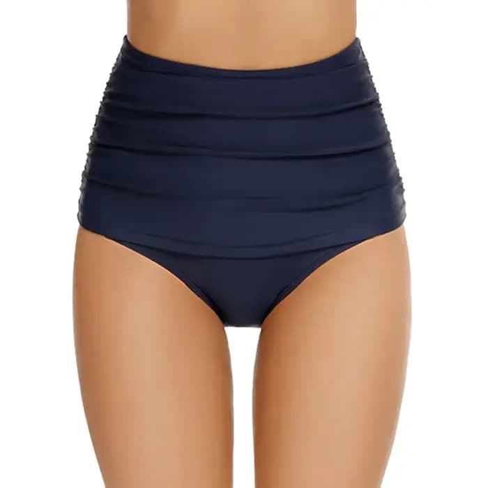 Short de bain brésilien froncé plissé solide pour femmes, bas Vintage personnalisé pour dames