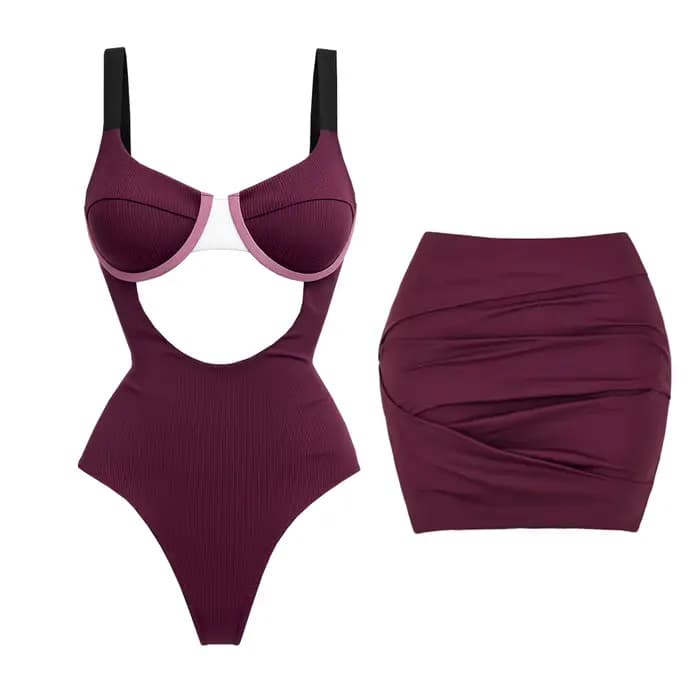 Blanc une pièce maillot de bain Sexy femmes maillots