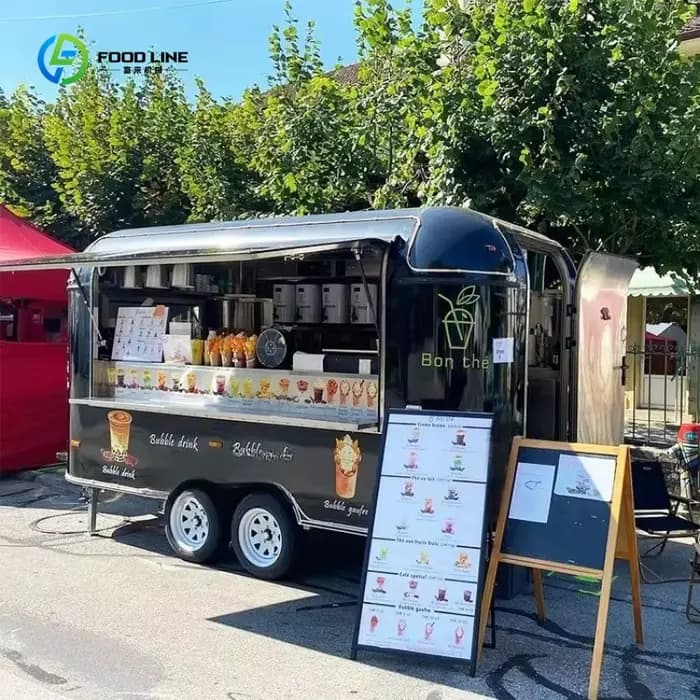 Remorques alimentaires personnalisées pour kebab et barbecue, cuisine mobile entièrement équipée, camion de restauration pour frites, burgers, pizzas avec friteuse