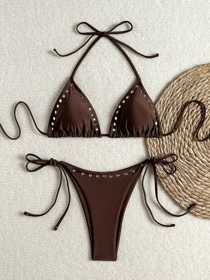 Ensemble bikini sexy à rivets 2026 pour femme