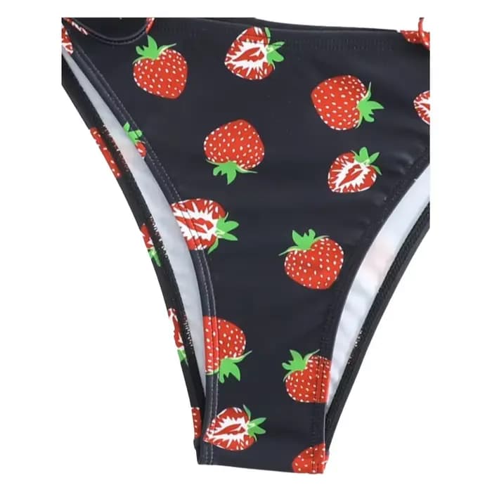 2025 Maillot de bain bikini imprimé fraises sexy