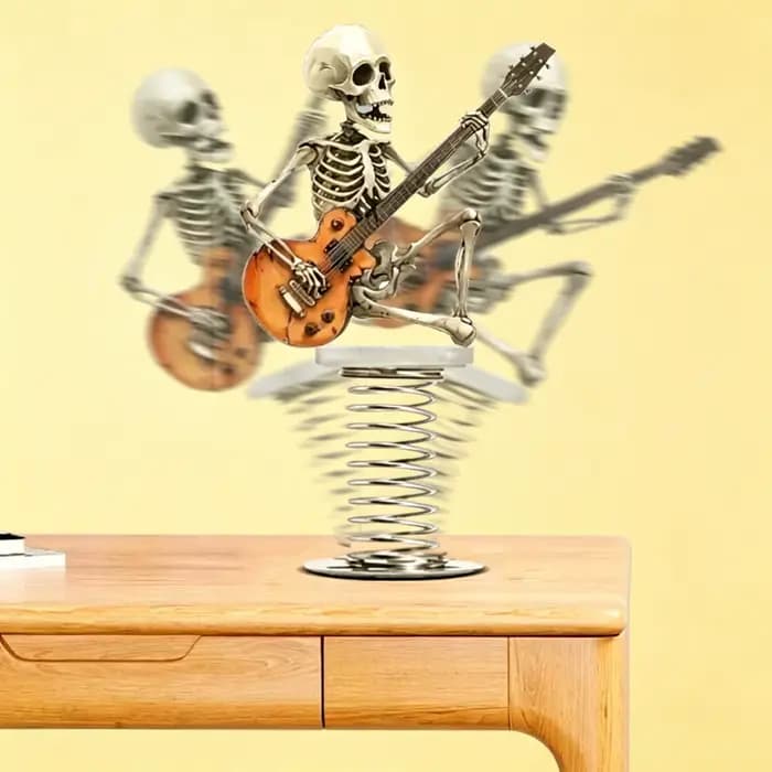 Décoration de voiture créative 2D style rock avec crâne et guitare, petite pièce décorative personnalisée pour voiture