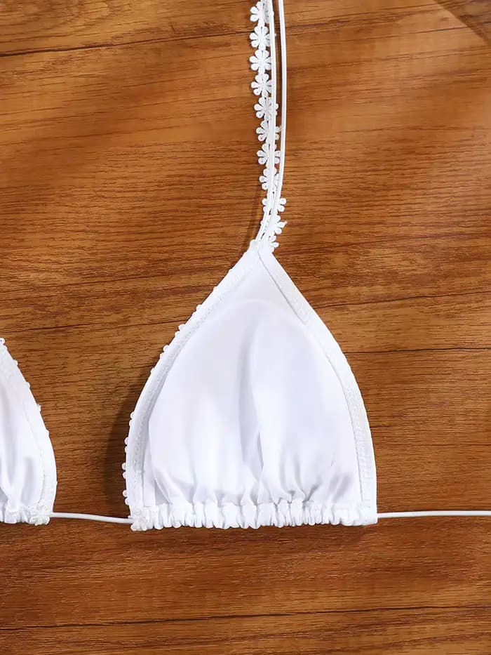 Maillot de bain blanc Rinabe à fleurs