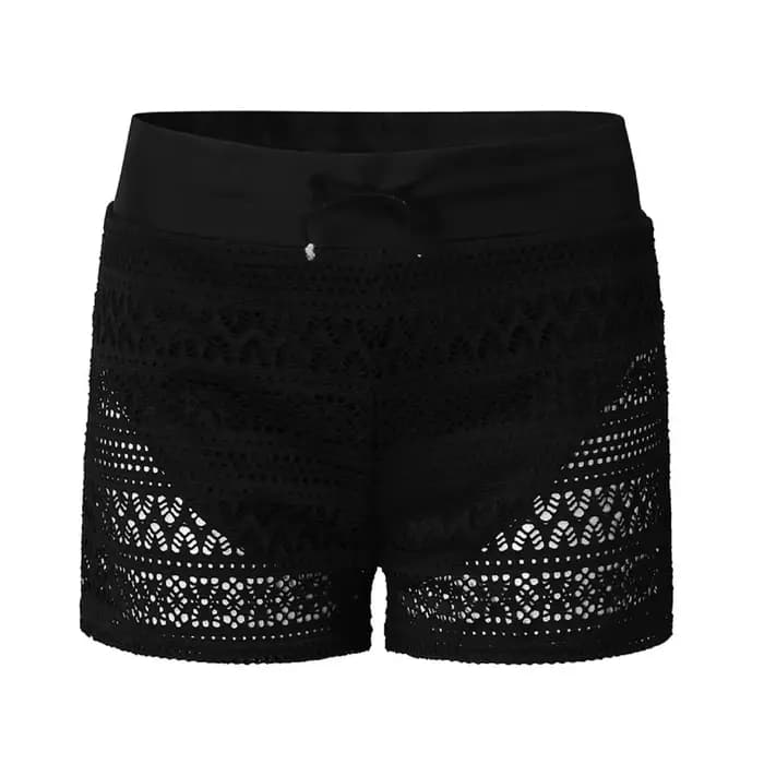 Short de bain en maille noire sexy pour femme, maillot de bain en dentelle, short de bain astronomique, short taille haute pour femme, grande taille