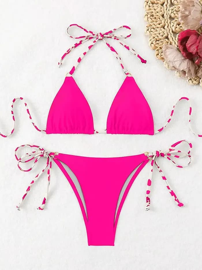Sexy Bikini 2025 femmes maillot de bain licou cravate dos Micro string