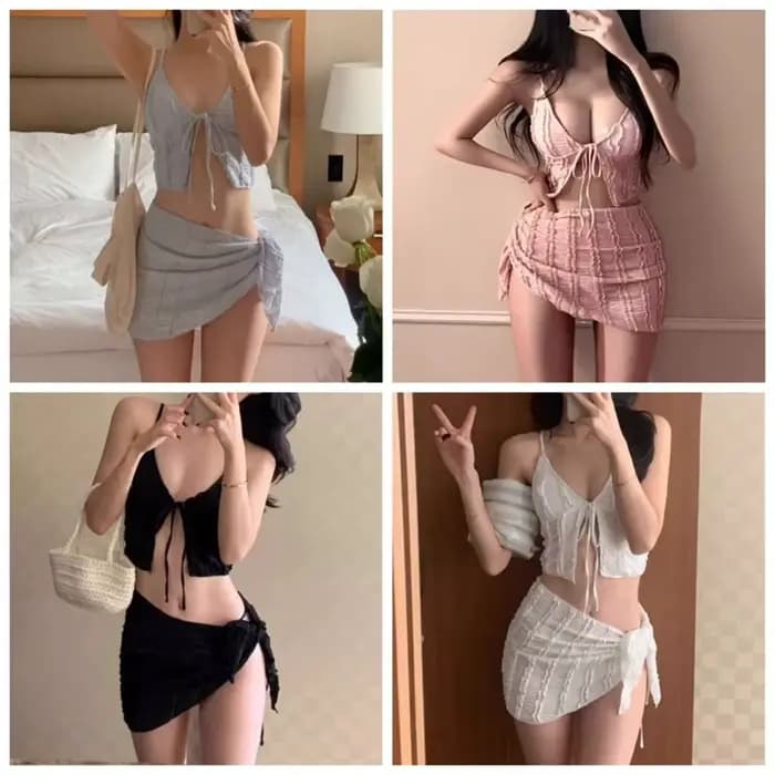 Maillot de bain trois pièces amincissant pour femme
