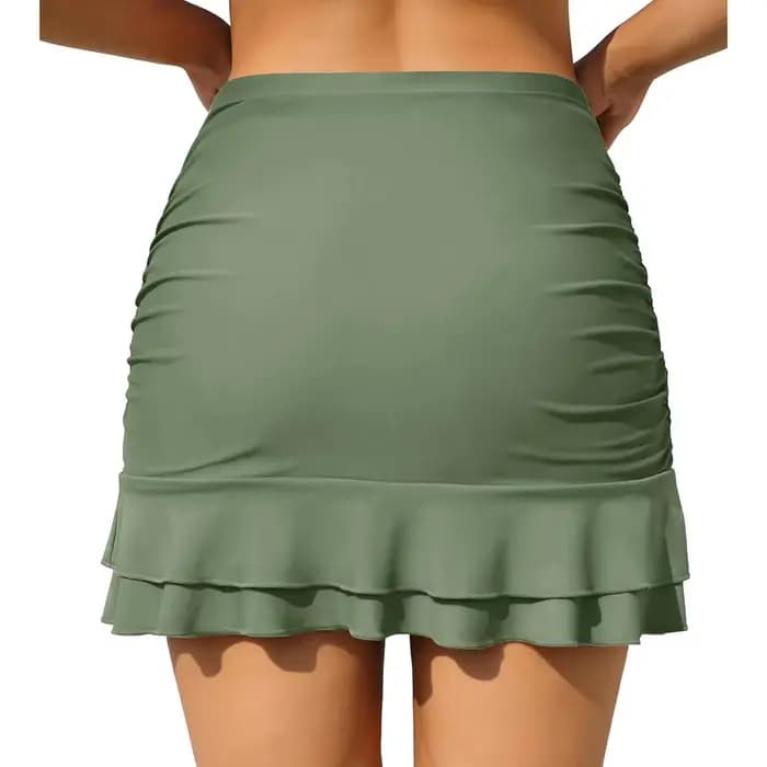 Femmes 3 pièces maillot de bain ensemble jupe