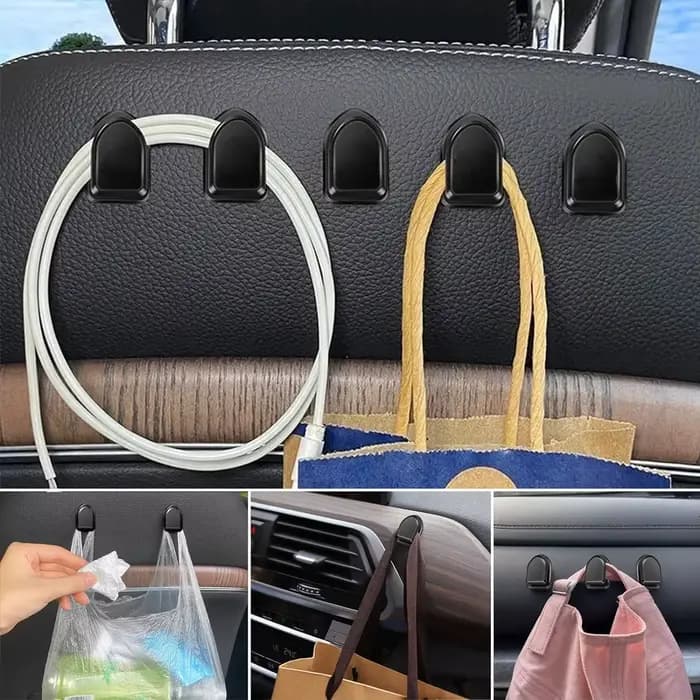 Mini crochets de voiture, support de rangement intérieur pour câble USB, clé d'écouteurs, crochet mural auto-adhésif pour tableau de bord, accessoires automobiles
