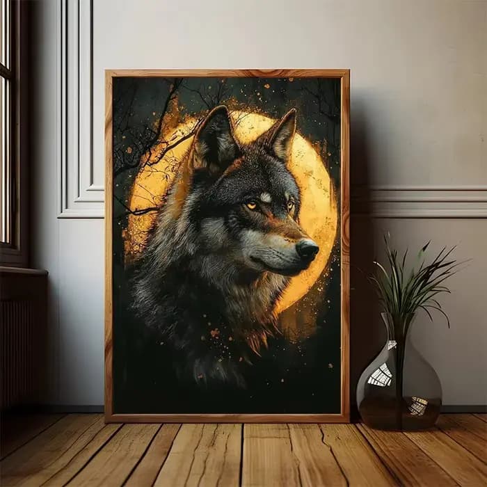 Affiches classiques sur toile de l'animal sauvage de la forêt, loup, bête féroce, peinture sur toile, image d'art murale pour salon, décoration de la maison, cadeaux