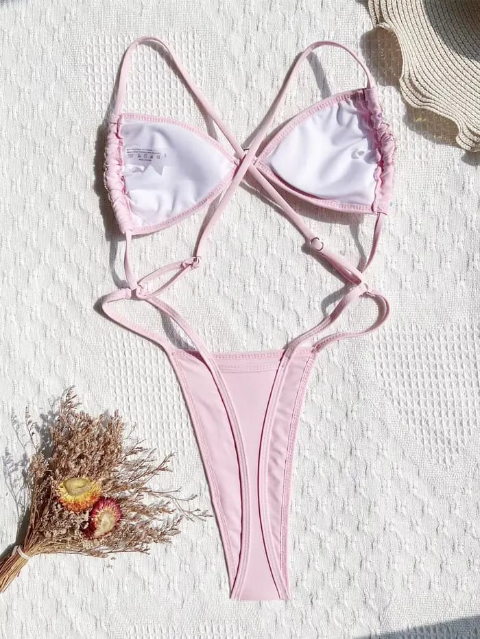 Micro maillot de bain à paillettes noires
