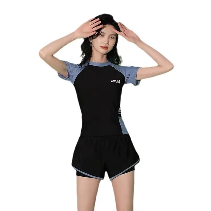Maillot de bain femme été fendu sport décontracté grande taille maillot de bain conservateur minceur piscine équipement de natation