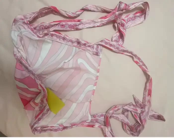 Maillot de bain en soie rose sans bretelles pour femme