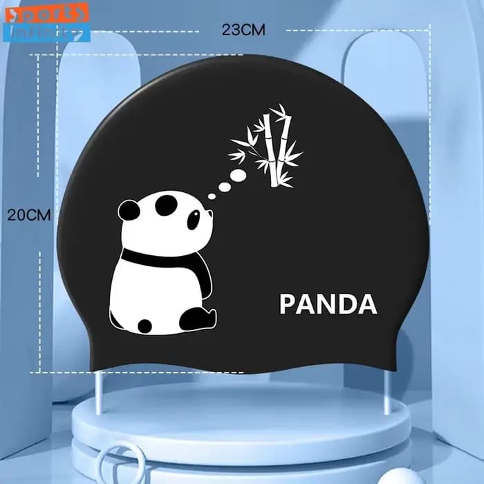 Bonnet de bain en Silicone imprimé Panda pour hommes et femmes