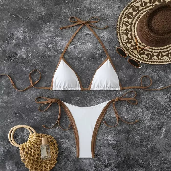 Tenues de Vacances Ensembles de Bikinis pour Femmes Bikinis Micro String Brésiliens Sexy Maillots de Bain Deux Pièces Triangle Maillots de Bain Bloc