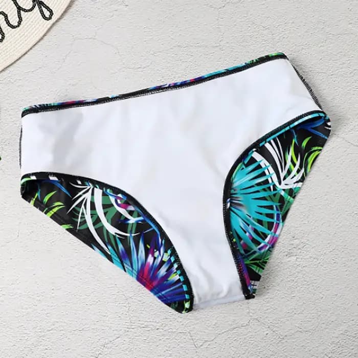 Maillot de bain deux pièces imprimé pour femmes