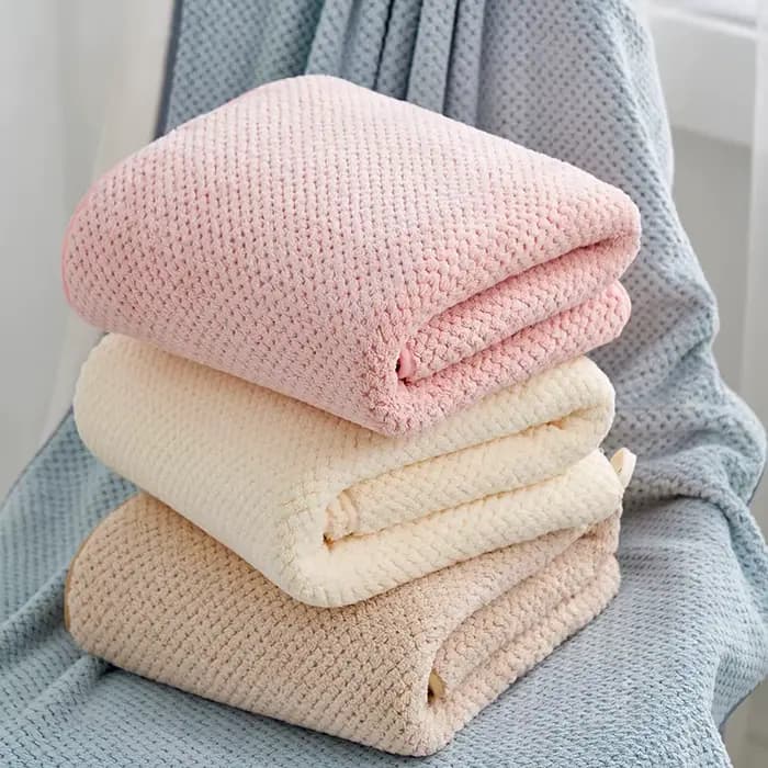 Serviette de bain en velours corail épais de haute qualité