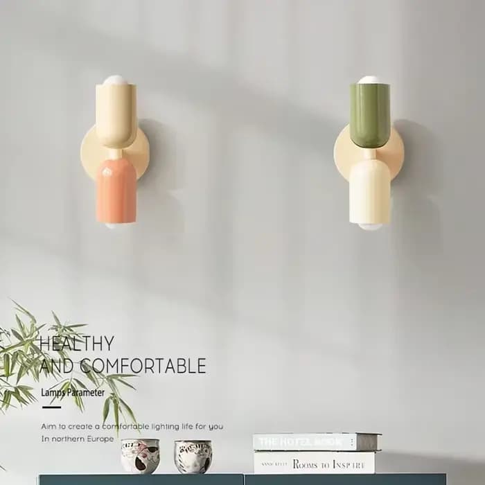 Lampe murale colorée pour chevet, style nordique, pour salon, couloir, chambre d'enfant, lampe de décoration intérieure Macaron