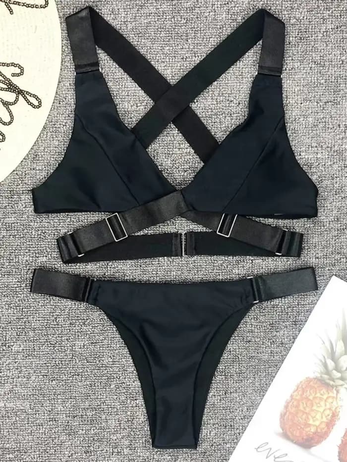 Sexy boucle réglable pansement Vevlet Bikini 2025 femmes maillot de bain femme Bikinis maillots