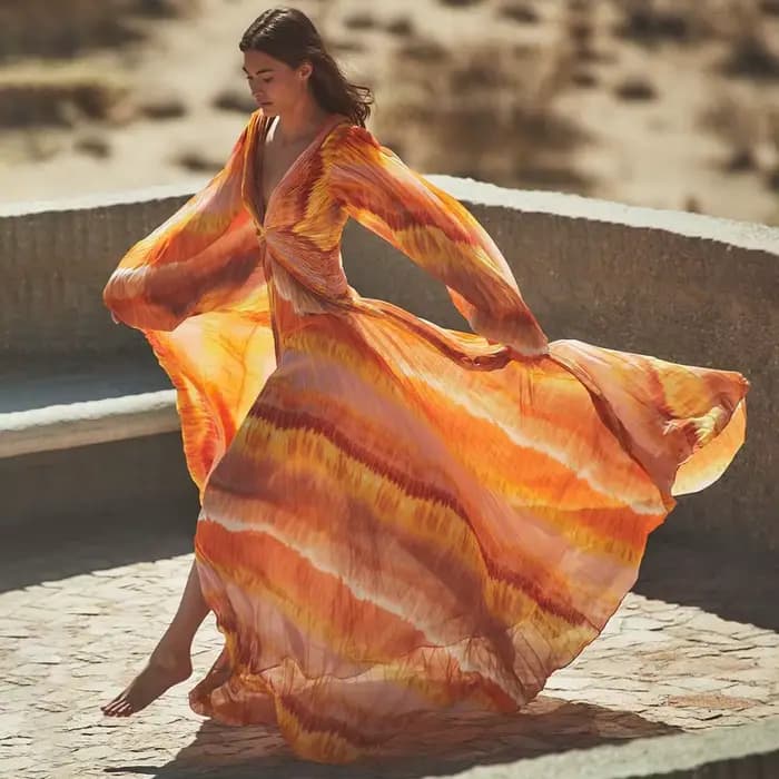 Plissé à manches longues col en v tache une pièce maillot de bain ensemble 2025 mode maillot de bain nouveau femmes vacances maillot de bain Bañador Mujer