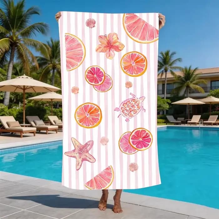 Serviette de plage italienne en microfibre Côte d'Amalfi