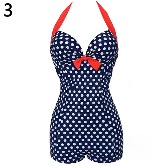 Maillot de bain une pièce à pois pour femme