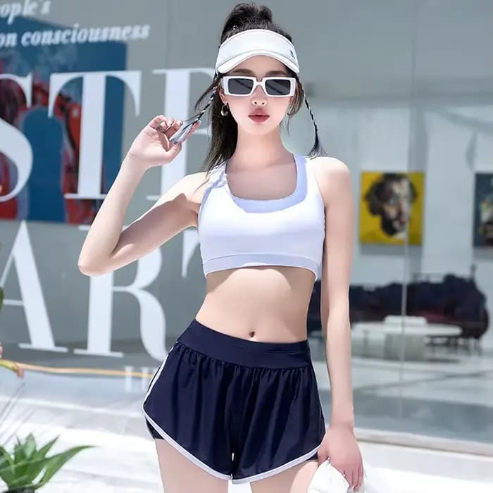 Nouveau maillot de bain fendu haut de gamme avec Style sportif et pantalon à Angle plat pour les maillots