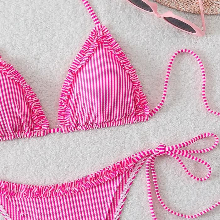 Nouvel ensemble de bikini sexy à col halter et liens latéraux