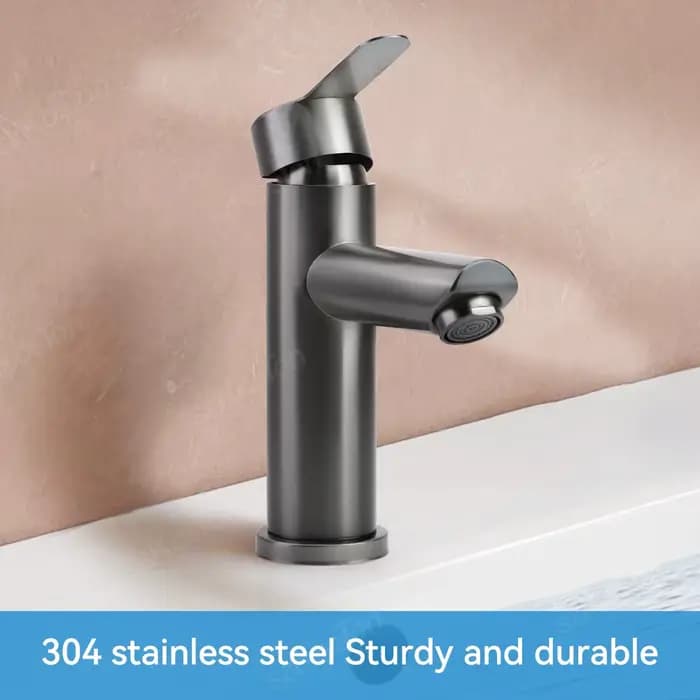 Mélangeur de bain robinet de cuisine en acier inoxydable, robinet d'eau chaude et froide, robinets de lavabo, salle de bains, baignoire, ensemble d'accessoires d'évier