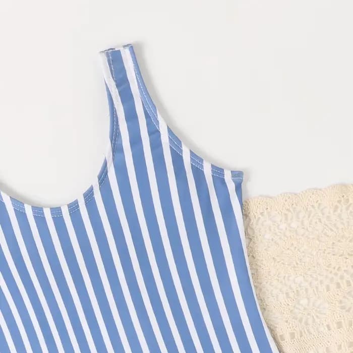 Maillot de bain rétro à rayures pour adolescentes