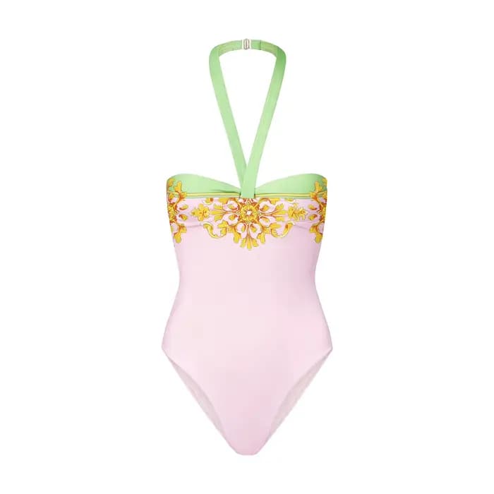 Maillot de bain une pièce avec jupe pour femme, style halter, monokini sexy amincissant, tenue de plage, combinaison de bain d'été