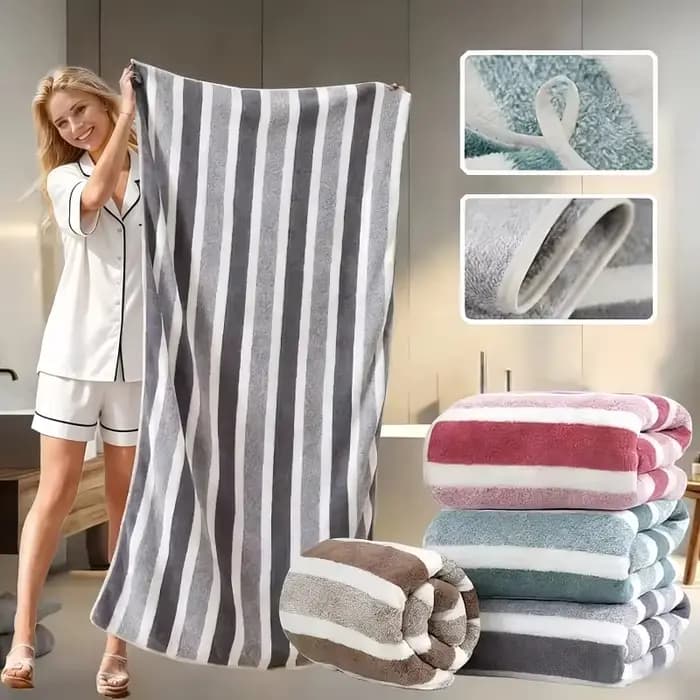 Serviette de bain épaisse, forte absorption d'eau et séchage rapide, ne perd pas ses poils, durable, ultra douce - Très adaptée aux familles et aux plages.