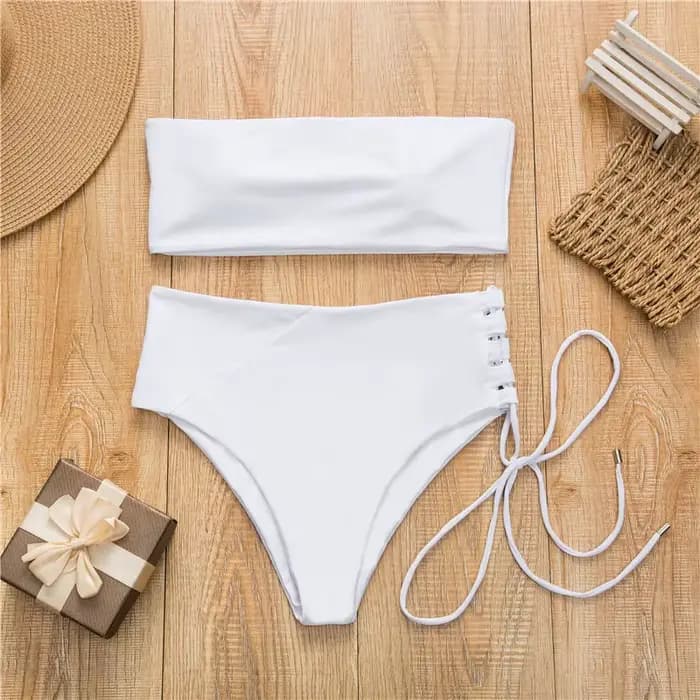 Maillot de bain blanc solide