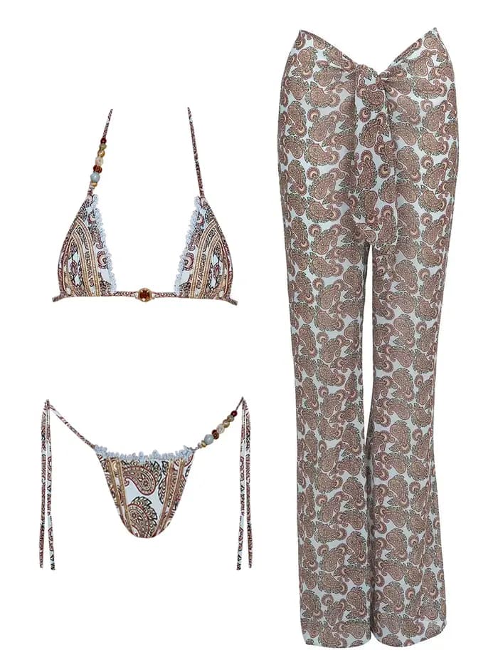 Ensemble de bikini bohème chic tendance 2026 avec motif cachemire unique