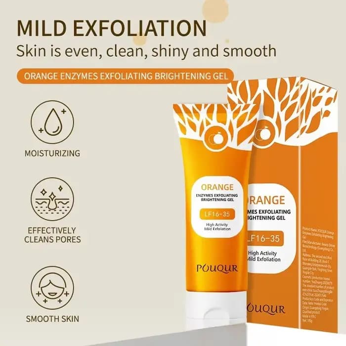 Gel exfoliant pour le visage Orange, 100g, pour une hydratation en profondeur, nettoyage des pores, gommage doux pour le visage, Gel nettoyant pour le corps, dissolvant de peau morte