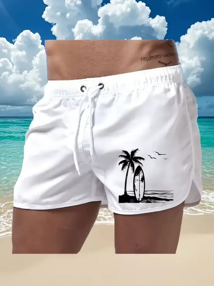 Shorts de plage et de surf décontractés imprimés pour l'été, avec taille élastique, élégants pour les vacances