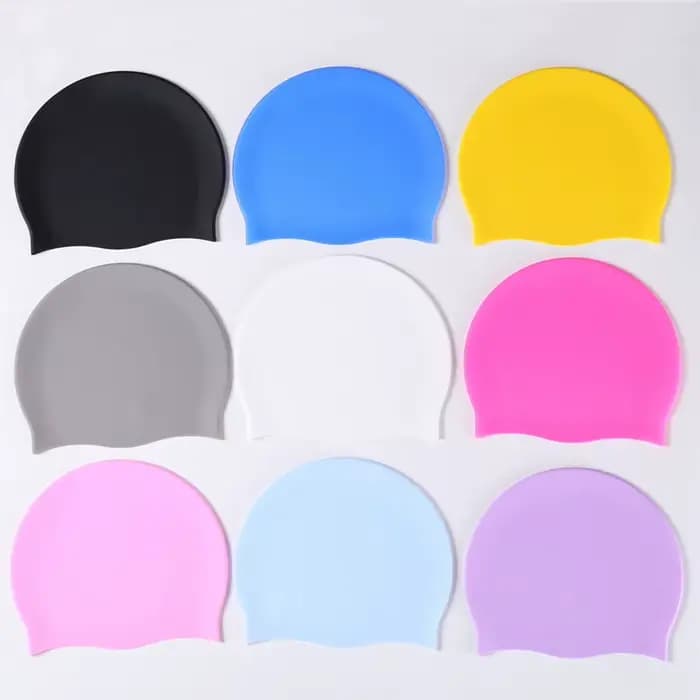 Bonnet de natation en silicone imperméable pour hommes, femmes, adultes, enfants, bonnets de piscine à cheveux longs, équipement de natation de plongée, bonnets élastiques