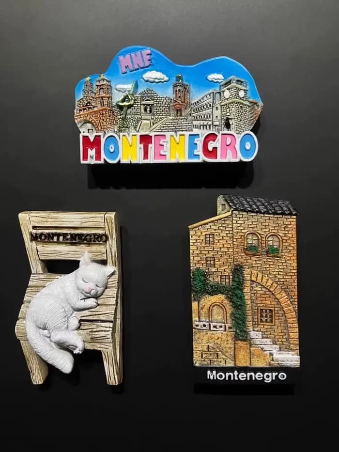 Aimants de réfrigérateur 3D Montenegro, souvenirs d'Europe, artisanat en résine, collection d'autocollants aimants pour réfrigérateur, cadeau, décoration de la maison