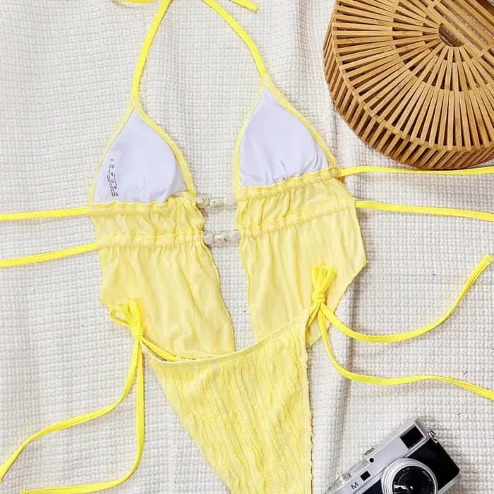 Ensemble de bikini tankini à bretelles plissé pour femmes