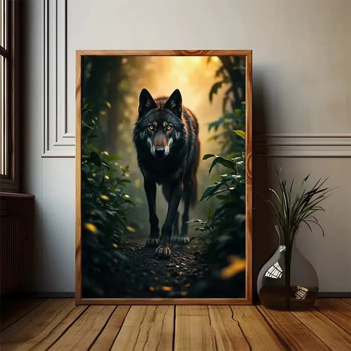Affiches classiques sur toile de l'animal sauvage de la forêt, loup, bête féroce, peinture sur toile, image d'art murale pour salon, décoration de la maison, cadeaux