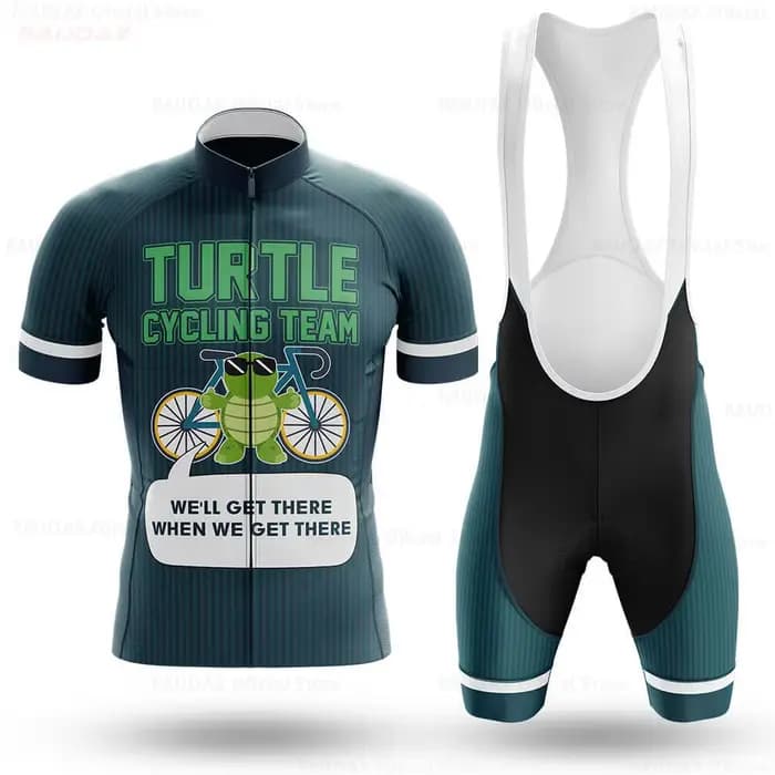 Ensemble de maillot de cyclisme pour homme, tortue, manches courtes, été, vélo de montagne, VTT sportif, Lesslot Ropa Ciclismo, 2024