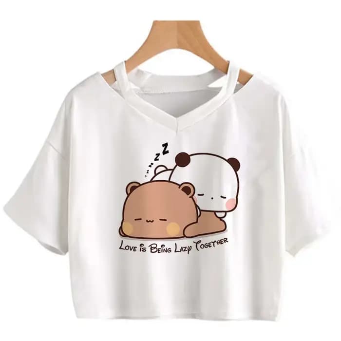 Haut court graphique à la mode pour femmes, t-shirts, manga, hippicopter, Kawai, Bubu Dudu, Trash