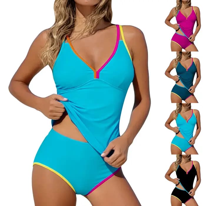 Tankinis pour femmes, maillots de bain deux pièces sexy à taille haute