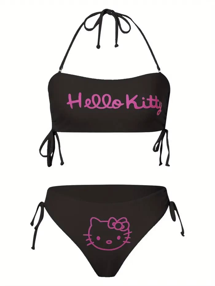 Maillot de bain deux pièces imprimé Hello Kitty