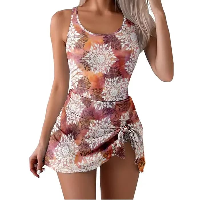 Maillot de bain une pièce à bretelles, imprimé Floral géométrique, contrôle du ventre, pour femmes, séchage rapide, vêtements de plage durables